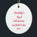 Décoration En Céramique Papa's Girl Father's Day<br><div class="desc">Designed with colorful,  stylish red white background with text tememplates where you can edit the name,  year etc! Great personalized vend for father or child on father's day,  birthdays,  etc. You may change the background color as you wish !</div>