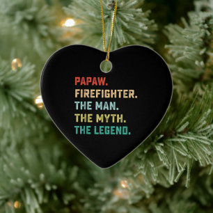 Décoration En Céramique Papaw Pompier Homme Mythe Légende Papa Cadeaux