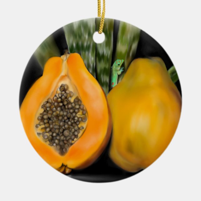 Décoration En Céramique Papaya Gecko (Devant)