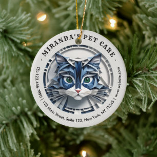 Décoration En Céramique Papier de chat Origami Soins aux animaux Grooming 