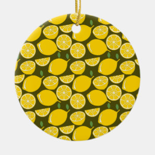 Décoration En Céramique Papier peint citron jaune Motif été