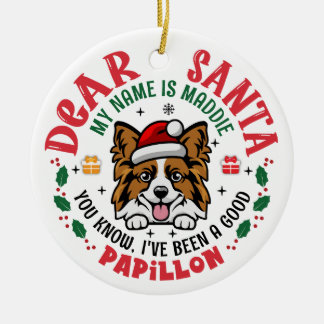 Décoration En Céramique Papillon Chien Père Noël Arbre de Noël Personnalis