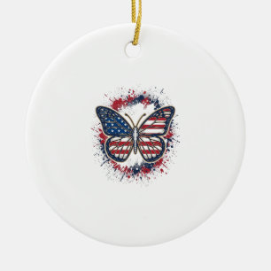 Décoration En Céramique Papillon Patriotique Gravure Vintage Vector Design