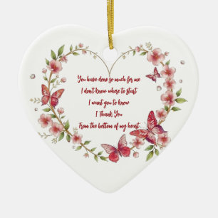 Décoration En Céramique Papillons et fleurs personnalisés Merci cardiaque
