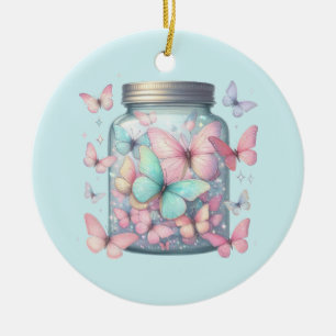Décoration En Céramique Papillons Fantaisistes dans un Pot