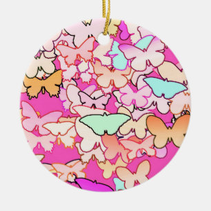 Décoration En Céramique Papillons, roses multiples et profondes