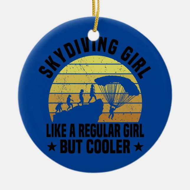 Décoration En Céramique Parachute de parachutisme Skydiver (Devant)