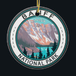 Décoration En Céramique Parc national Banff Moraine Lac Vintage<br><div class="desc">Création d'oeuvres vectorielles du parc national Banff. Le parc est le premier parc national du Canada et fait partie des parcs des Rocheuses du Canada,  site du patrimoine mondial de l’UNESCO.</div>