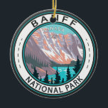 Décoration En Céramique Parc national Banff Moraine Lac Vintage<br><div class="desc">Création d'oeuvres vectorielles du parc national Banff. Le parc est le premier parc national du Canada et fait partie des parcs des Rocheuses du Canada,  site du patrimoine mondial de l’UNESCO.</div>