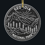 Décoration En Céramique Parc national de Sequoia Séquoia Arbres géants Mon<br><div class="desc">Sequoia monoline design. Le parc est le point le plus élevé du mont Whitney,  le mont contigu des États-Unis,  et se trouve au sud du parc national Kings Canyon.</div>