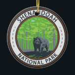 Décoration En Céramique Parc national de Shenandoah Cercle d'ours noir<br><div class="desc">Shenandoah dessin vectoriel. Le Skyline Drive court sur toute sa longueur,  et un vaste réseau de sentiers comprend une section du sentier longue distance des Appalaches.</div>