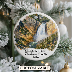 Décoration En Céramique Parc national de Yellowstone personnalisé, Montana
