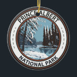 Décoration En Céramique Parc national du Canada Prince Albert Badge d'hive<br><div class="desc">Design vectoriel d'art vectoriel du parc national Prince Albert. Le parc est en grande partie une zone boisée et lacustre,  entrelacée de ruisseaux et de sentiers naturels.</div>