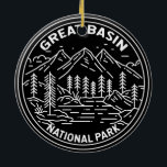 Décoration En Céramique Parc national du Grand Bassin Nevada Vintage Monol<br><div class="desc">Grande conception monoline du bassin. Le parc se trouve dans le désert du Grand Bassin et abrite la plupart des montagnes du Serpent du Sud.</div>