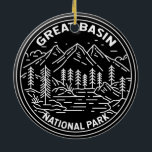 Décoration En Céramique Parc national du Grand Bassin Nevada Vintage Monol<br><div class="desc">Grande conception monoline du bassin. Le parc se trouve dans le désert du Grand Bassin et abrite la plupart des montagnes du Serpent du Sud.</div>