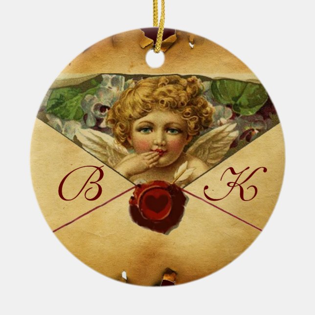 DÉCORATION EN CÉRAMIQUE PARCHEMENT DE SCELLULAIRE DE CIRE DU COEUR D'ANGE  (Devant)