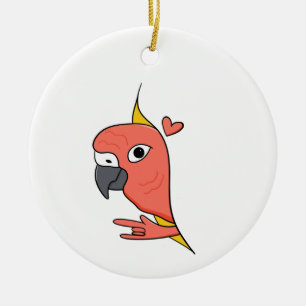 Décoration En Céramique Parrot ASL I Love You - Design de culture sourde