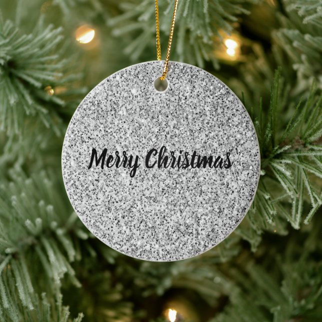 Décoration En Céramique Parties scintillant argent scintille noir blanc Pe (Arbre)