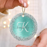Décoration En Céramique Parties scintillant argentée turquoise en métal br<br><div class="desc">Personnalisez facilement ce design ornemental chic branché avec une jolie parties scintillant brillante en argent sur un arrière - plan métallique brossé turquoise.</div>