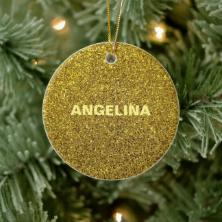 Décoration En Céramique Parties scintillant d'or avec ton nom