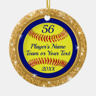 Décoration En Céramique Parties scintillant d'or, parure de softball perso