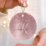 Décoration En Céramique Parties scintillant en métal brossé rose pâle Nom<br><div class="desc">Personnalisez facilement ce design élégant de céramique avec une jolie parties scintillant brillante rose vif sur un arrière - plan métallique brossé rose vif.</div>