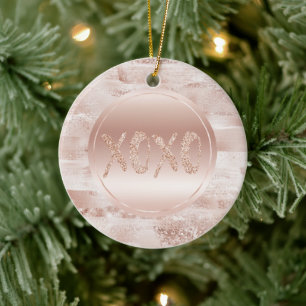 Décoration En Céramique Parties scintillant rose brillante étincelante XOX