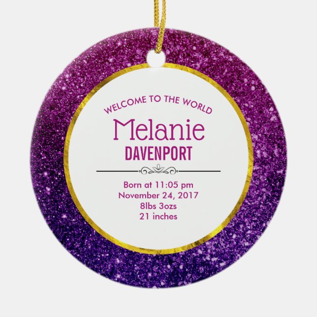 Décoration En Céramique Parties scintillant rose et violet étincelante Pie (Devant)