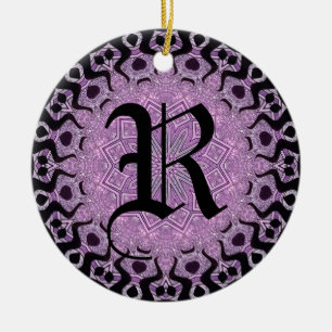 Décoration En Céramique Parties scintillant violet noir monographie tribal