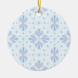 Décoration En Céramique Pastel Blue Geometric Floral Repeat Pattern 