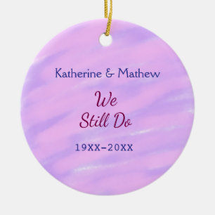 Décoration En Céramique Pastel rose violet Vow renouvellement anniversaire