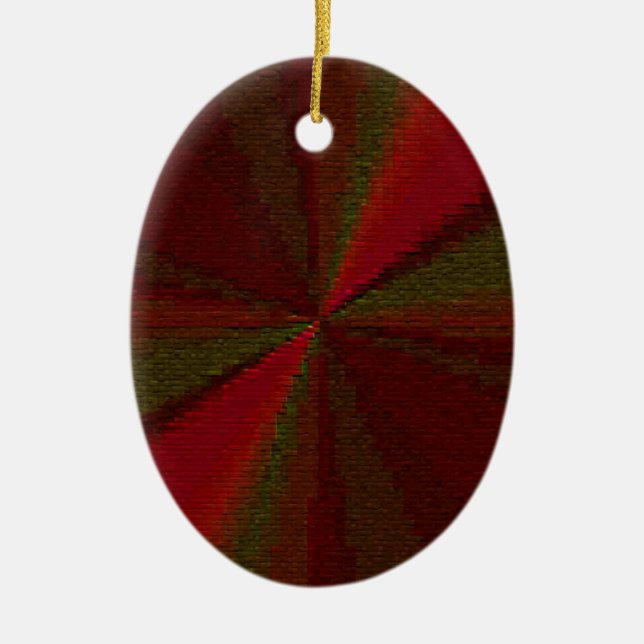 Décoration En Céramique Patchwork de dégradé circulaire rouge à vert (Devant)