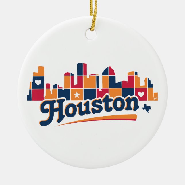 Décoration En Céramique Patchwork de l'horizon de Houston (Devant)