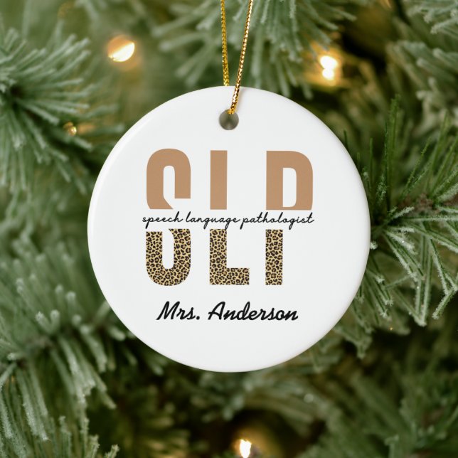 Décoration En Céramique Pathologiste de la langue vocale SLP personnalisée (Arbre)