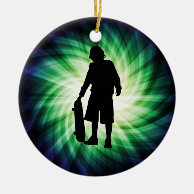 Décoration En Céramique Patinage ; planche à roulettes (Devant)