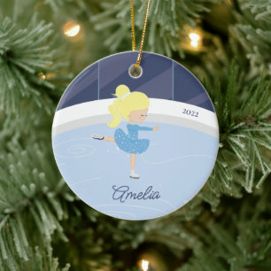 Décoration En Céramique Patinage sur glace fille en céramique ratée orneme