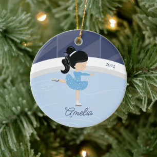 Décoration En Céramique Patinage sur glace fille en céramique ratée orneme