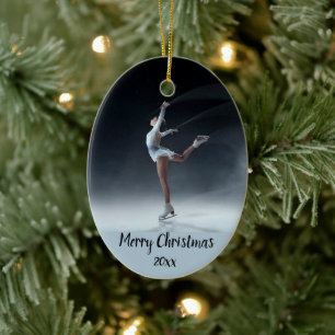 Décoration En Céramique Patinage sur mesure Patinage Patinage Noël