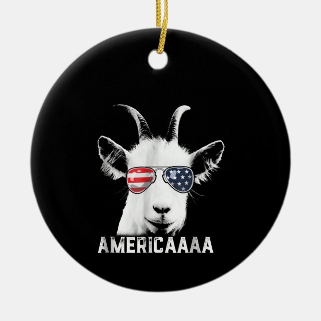 Décoration En Céramique Patriotic Goat Funny (Devant)