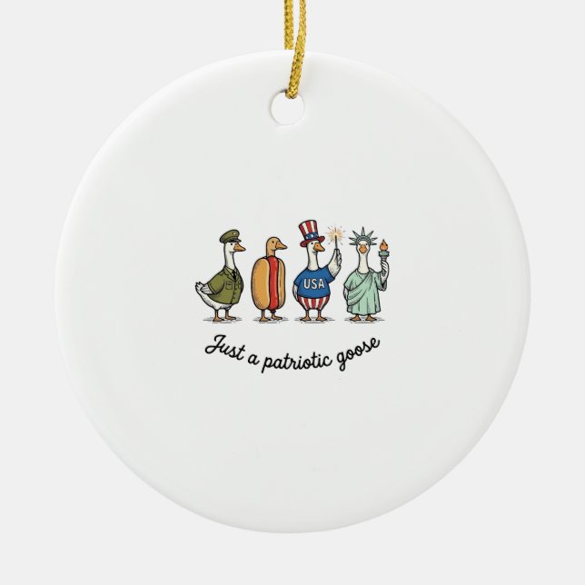 Décoration En Céramique Patriotic Goose Vintage Engraving Funny USA Shirt  (Devant)