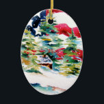 Décoration En Céramique Patriotic Oval American Flag Ornament<br><div class="desc">Patriotic American Ornament.  Design was painted to honor our country and troops.  To see more products with this design,  please click on the word "store" listed below.</div>
