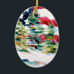 Décoration En Céramique Patriotic Oval American Flag Ornament<br><div class="desc">Patriotic American Ornament. Design was painted to honor our country and troops. To see more products with this design, please click on the word "store" listed below.</div>