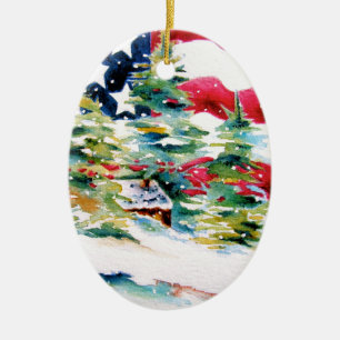 Décoration En Céramique Patriotic Oval American Flag Ornament