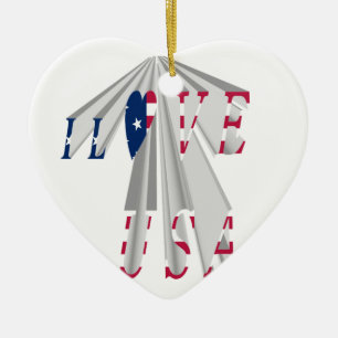 Décoration En Céramique Patriotisme effarant : I Love USA Perspective Art