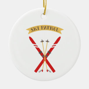 Décoration En Céramique Patrouille de ski