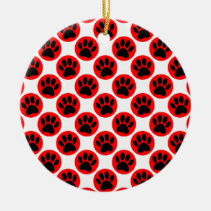 Décoration En Céramique Patrouilles De Chien Noir En Pois Rouge