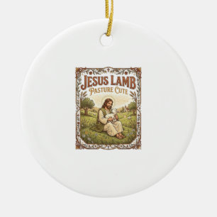 Décoration En Céramique Pâturage de Jésus agneau Mignon Pâturage de Jésus