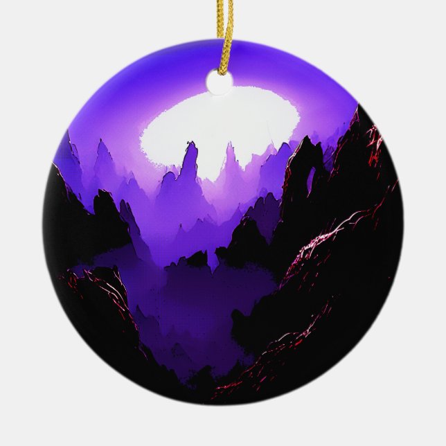 Décoration En Céramique Paysage Alien Avec Ciel Violet (Devant)
