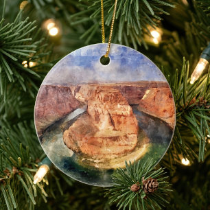 Décoration En Céramique Paysage aquarelle de Horseshoe Bend Grand Canyon