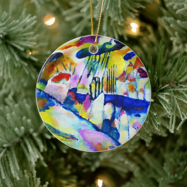 Décoration En Céramique Paysage avec pluie de Wassily Kandinsky (Arbre)